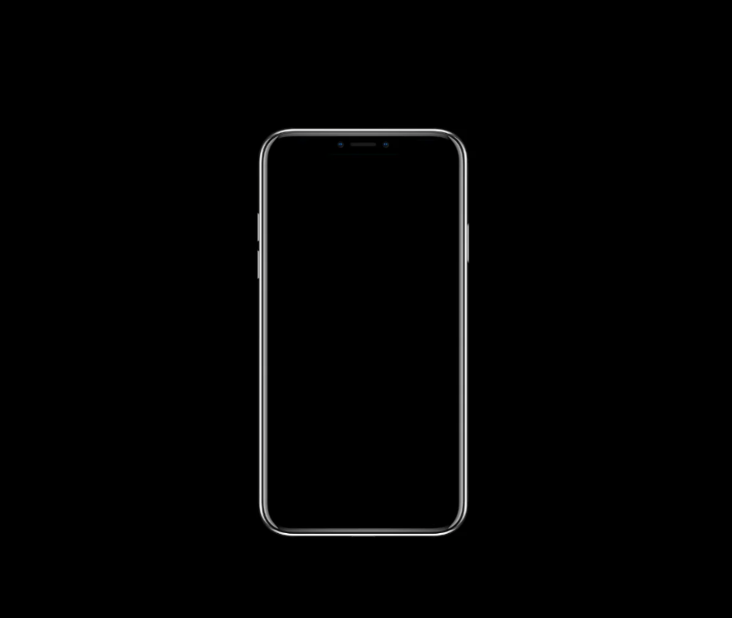 Phone with a thin black border on a white background